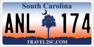 SC license plate ANL174