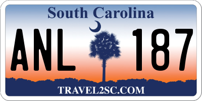 SC license plate ANL187