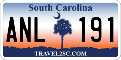 SC license plate ANL191
