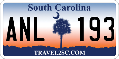 SC license plate ANL193