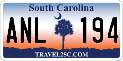 SC license plate ANL194