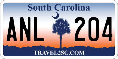 SC license plate ANL204