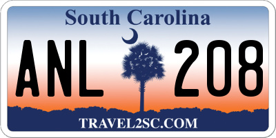 SC license plate ANL208