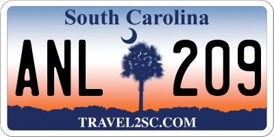 SC license plate ANL209