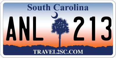 SC license plate ANL213