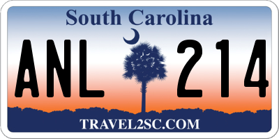 SC license plate ANL214