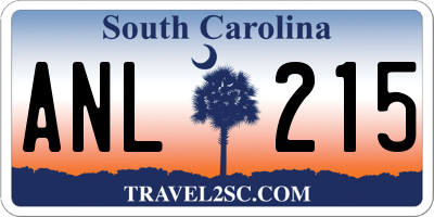 SC license plate ANL215