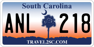 SC license plate ANL218