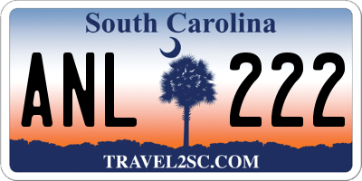 SC license plate ANL222