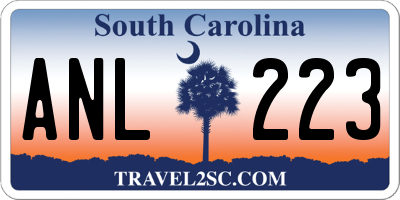 SC license plate ANL223