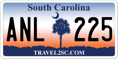 SC license plate ANL225