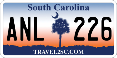 SC license plate ANL226