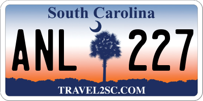 SC license plate ANL227