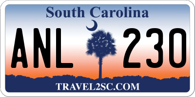 SC license plate ANL230