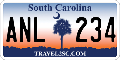 SC license plate ANL234
