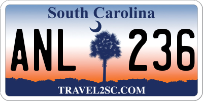 SC license plate ANL236