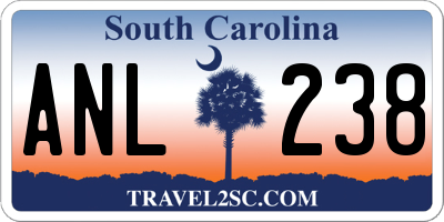 SC license plate ANL238