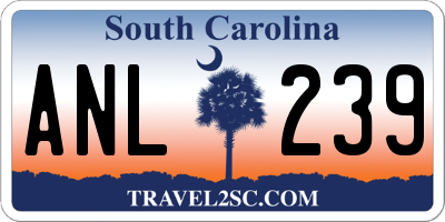 SC license plate ANL239