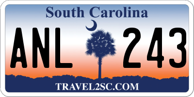 SC license plate ANL243