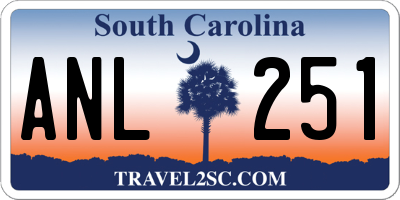 SC license plate ANL251