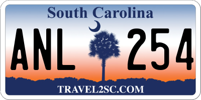 SC license plate ANL254
