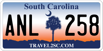 SC license plate ANL258