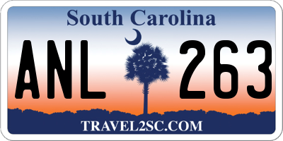 SC license plate ANL263