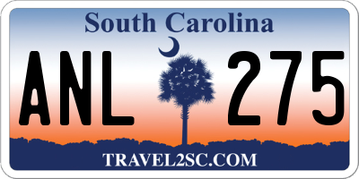 SC license plate ANL275
