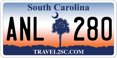 SC license plate ANL280
