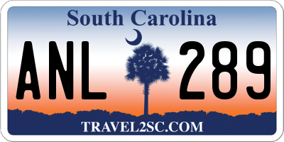 SC license plate ANL289