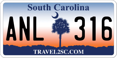 SC license plate ANL316