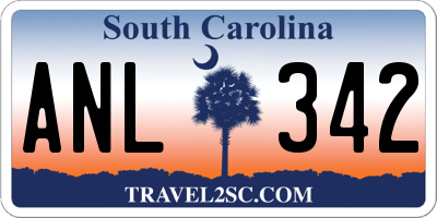 SC license plate ANL342