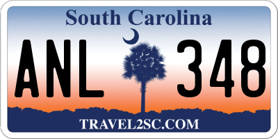 SC license plate ANL348
