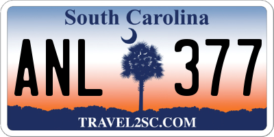 SC license plate ANL377
