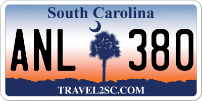SC license plate ANL380