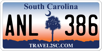 SC license plate ANL386