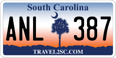 SC license plate ANL387