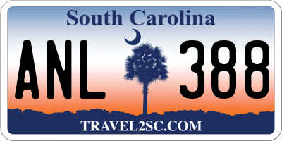 SC license plate ANL388