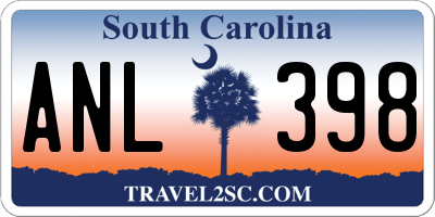 SC license plate ANL398