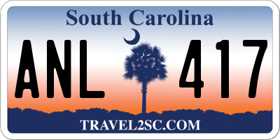 SC license plate ANL417