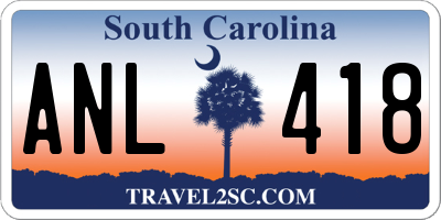 SC license plate ANL418