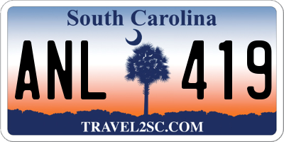 SC license plate ANL419