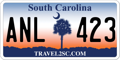 SC license plate ANL423