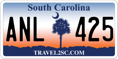 SC license plate ANL425