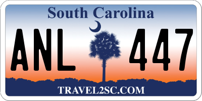 SC license plate ANL447