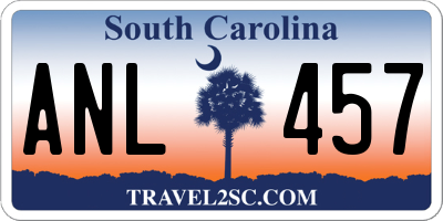 SC license plate ANL457