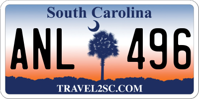 SC license plate ANL496