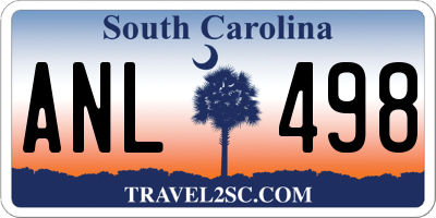 SC license plate ANL498