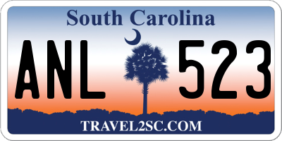SC license plate ANL523