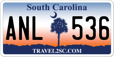 SC license plate ANL536